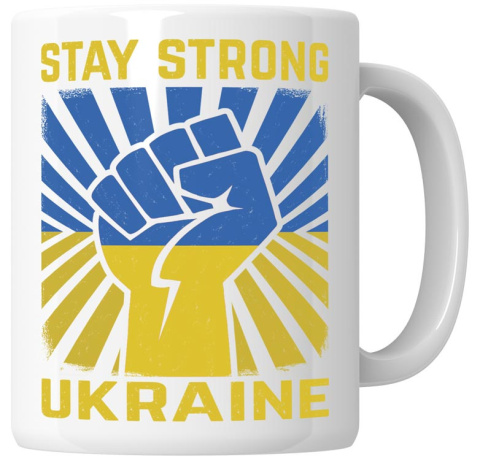 Kubek 330 ml - "Stay strong Ukraine" + Twój Nadruk Kubek 330 ml - "Stay strong Ukraine" + Twój Nadruk