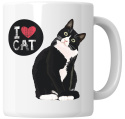 Kubek 330 ml - "I love cat" + Twój Nadruk