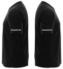 T-shirt, koszulka czarna z nadrukiem odblaskowym "Organizator" 190g/m², rękawki, przód, tył