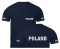 T-shirt, koszulka ciemnogranatowa z nadrukiem odblaskowym "Poland" 190g/m², rękawki, przód, tył