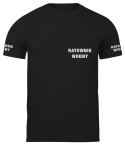 T-shirt, koszulka czarna z nadrukiem odblaskowym "Ratownik wodny" 190g/m², rękawki, przód, tył