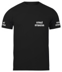 T-shirt, koszulka czarna z nadrukiem odblaskowym "Straż rybacka" 190g/m², rękawki, przód, tył