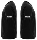 T-shirt, koszulka czarna z nadrukiem odblaskowym "Trener" 190g/m², rękawki, przód, tył