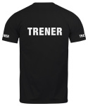 T-shirt, koszulka czarna z nadrukiem odblaskowym "Trener" 190g/m², rękawki, przód, tył