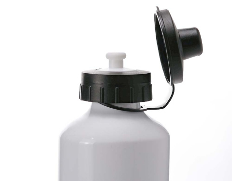 Bidon biały z karabińczykiem i ustnikiem 500 ml z nadrukiem - "Czas na trening" + Imię Bidon biały z karabińczykiem i ustnikiem 500 ml z nadrukiem - "Czas na trening" + Imię