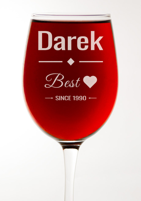 Kielich na wino czerwone 470 ml + Grawer "Best Since" + Imię + Rocznik Kielich na wino czerwone 470 ml + Grawer "Best Since" + Imię + Rocznik