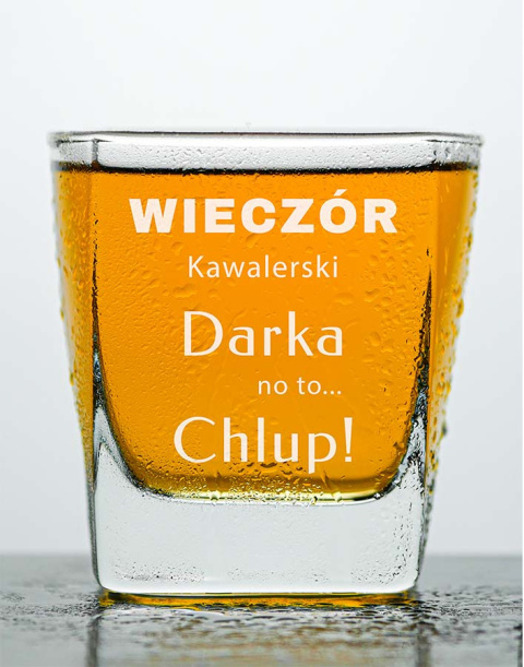 Szklanka do whisky kwadratowa + Grawer - "Wieczór kawalerski" + Imię Szklanka do whisky kwadratowa + Grawer - "Wieczór kawalerski" + Imię