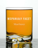 Szklanka okrągła z falowanym dnem na whisky 330 ml + Grawer "Wspaniały Facet" + Imię